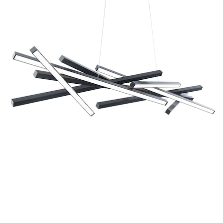 Dweled Parallax 55in LED Linear Pendant 3000K in Black PD-731
